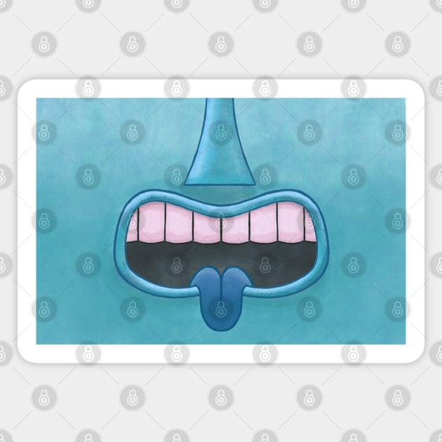 Aqua Tiki Tongue Mask! Sticker by ErinKantBarnard